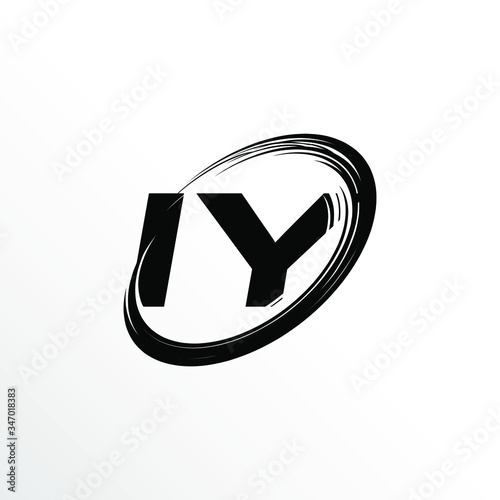 Initial Letter IY Brush Effect Logo Design	
 photo