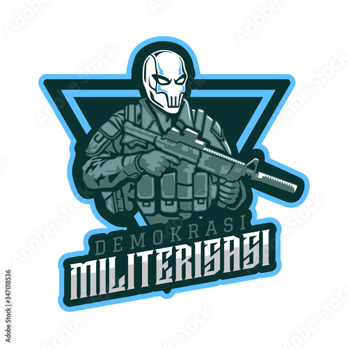 vector illustration of a soldier with sword