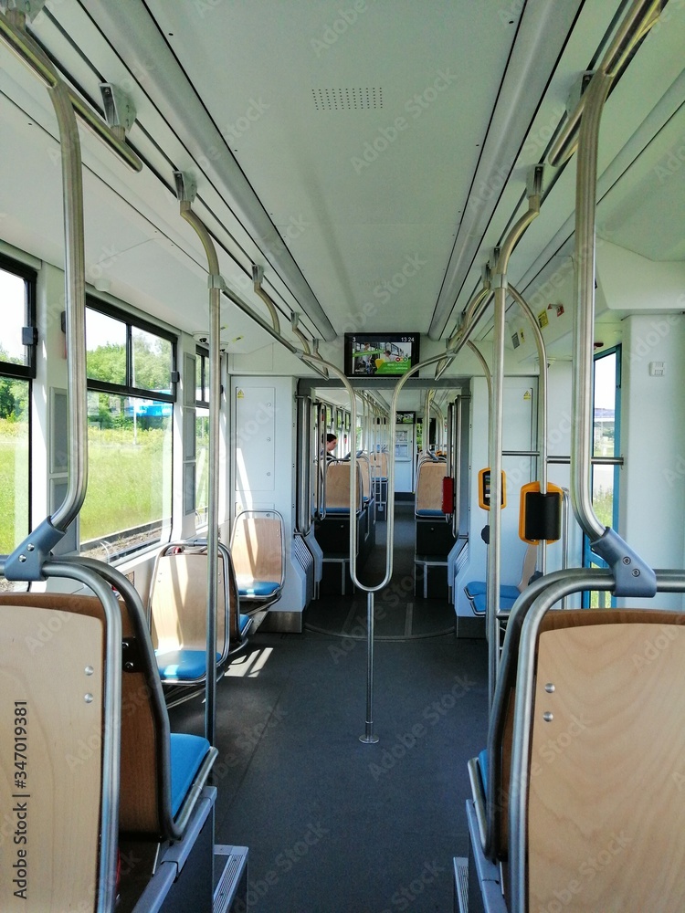 Fototapeta premium Stadler Tango tram interior