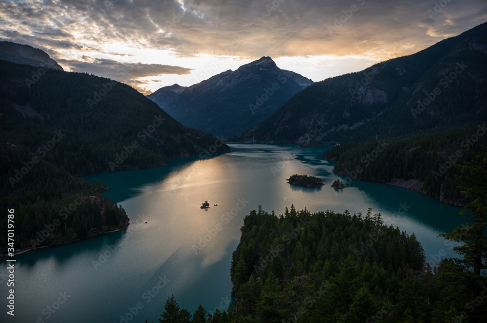 Diablo Lake at sunset in North Cascades National Park | Washington