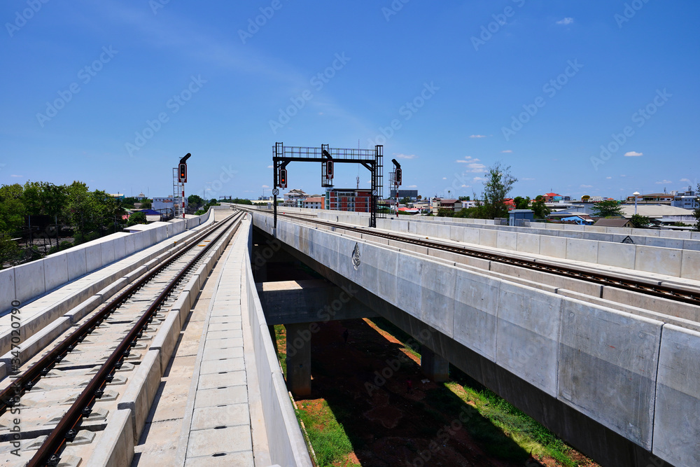 Naklejka premium Khon Kaen Railway Station a building landmark in Mueang Khon Kaen, Thailand