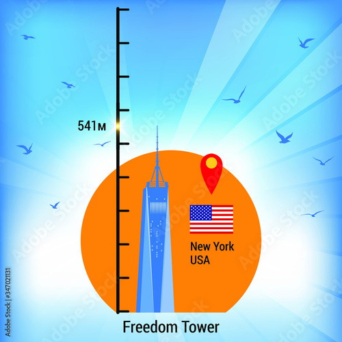 Tallest building in the world. Flat design.