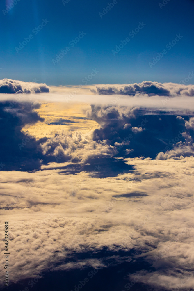 clouds in the sky, areal view 
