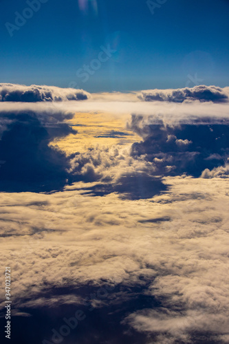 sunset over the clouds