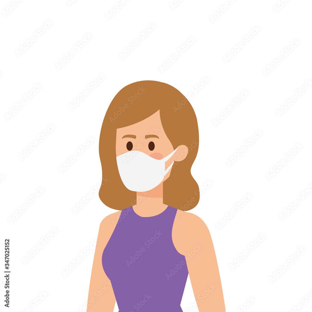 young woman using face mask isolated icon vector illustration design young woman using face mask isolated icon vector illustration design