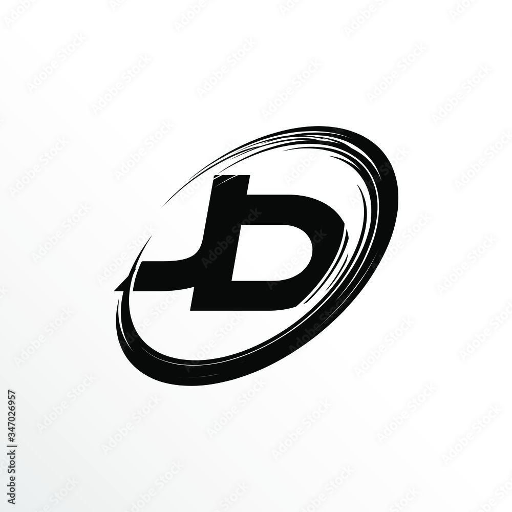 Obraz premium Initial Letter JD Brush Effect Logo Design 