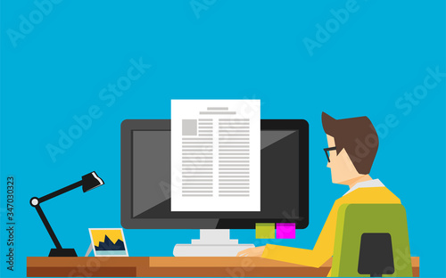 Illustrations concept of person working from home.