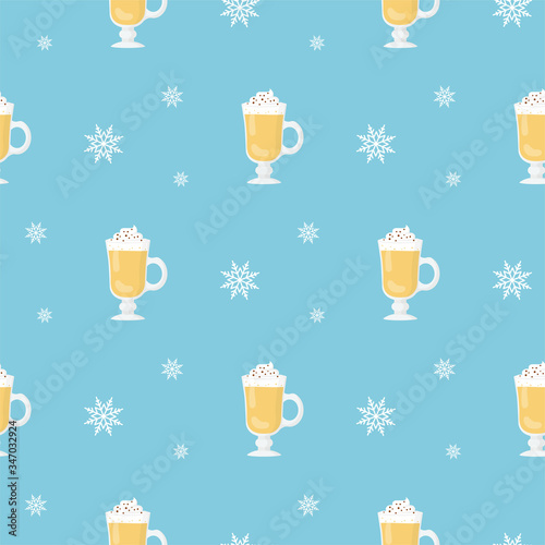 Eggnog. Winter, holidays, Christmas, New Year.  