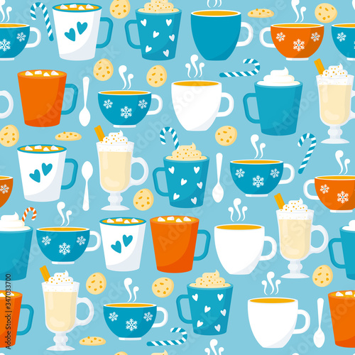 Hot Drinks. Cocoa, Coffee, Tea, Hot Chocolate. 