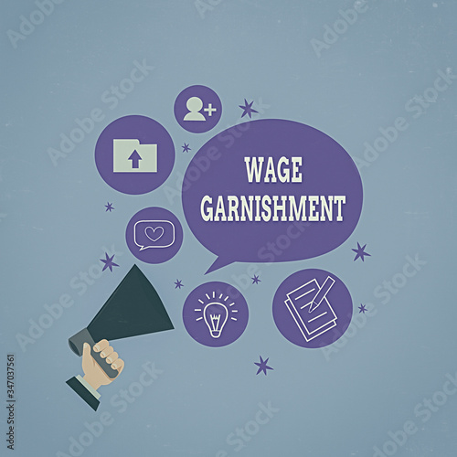 Φωτογραφία Handwriting text Wage Garnishment