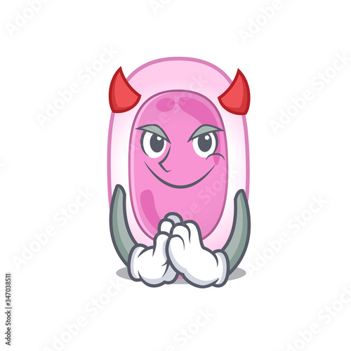bordetela pertussis dressed as devil cartoon character design style