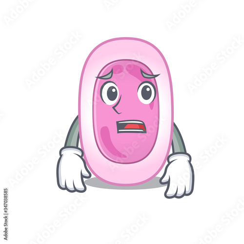 Cartoon design style of bordetela pertussis showing worried face