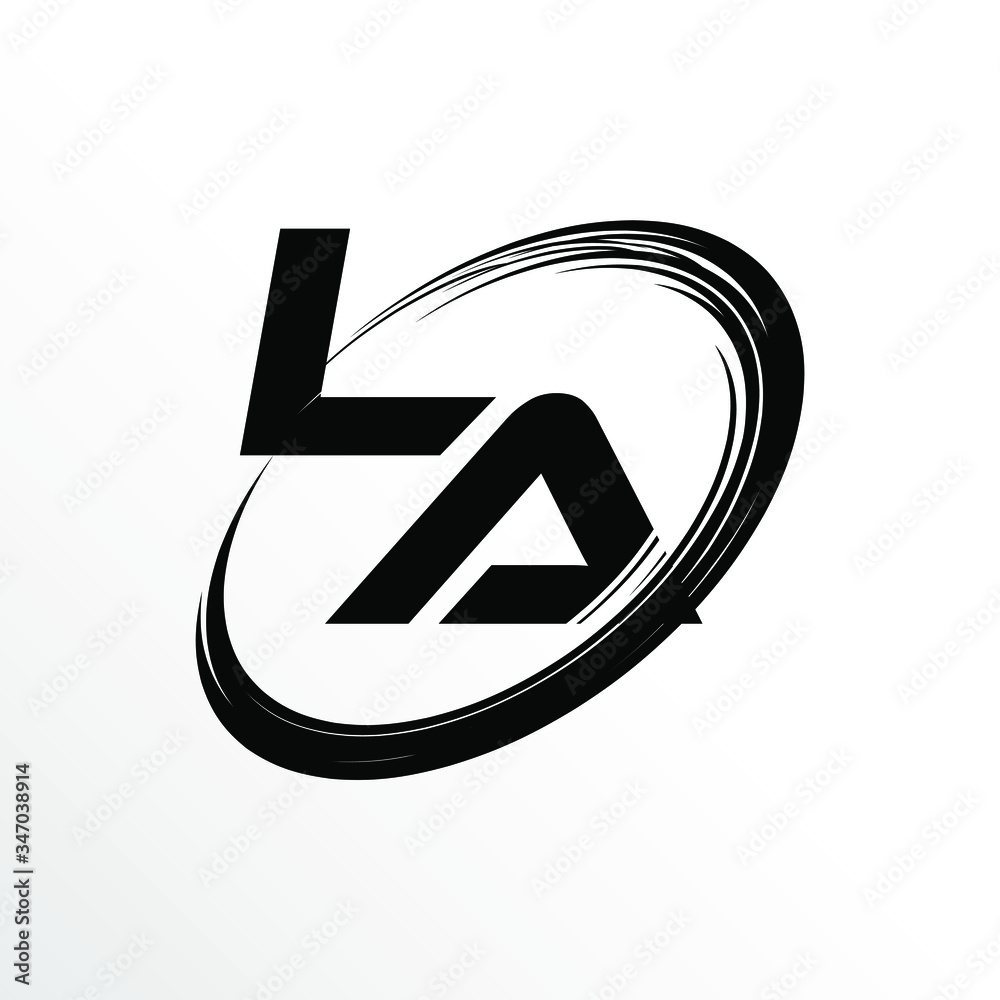 Initial Letter LA Brush Effect Logo Design Initial Letter LA Brush Effect Logo Design