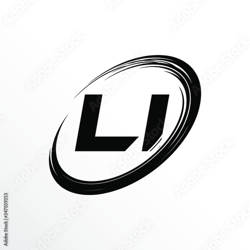 Initial Letter LI Brush Effect Logo Design