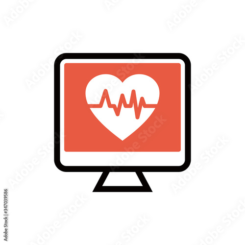 Medical monitor vector. Medical icon.