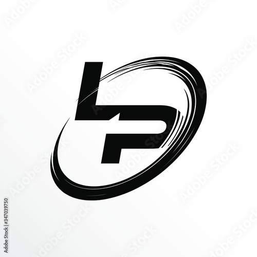 Initial Letter LP Brush Effect Logo Design