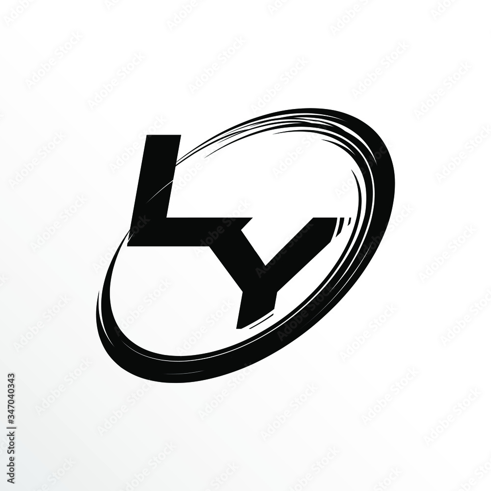 Initial Letter LY Brush Effect Logo Design Initial Letter LY Brush Effect Logo Design