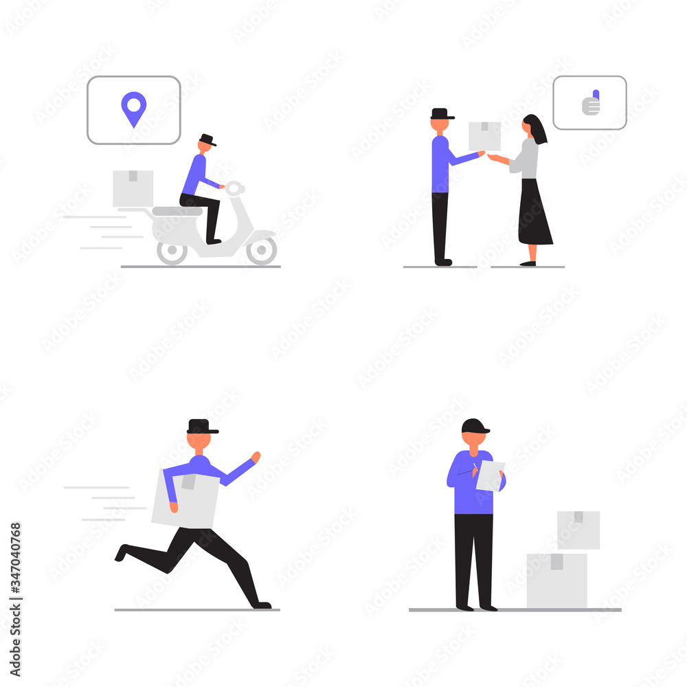 Courier. Service boy, courier package. Perfect for covers, brochures, posters, books, banners, leaflets, landing pages, social media content. Courier Bundles Courier. Service boy, courier package. Perfect for covers, brochures, posters, books, banners, leaflets, landing pages, social media content. Courier Bundles