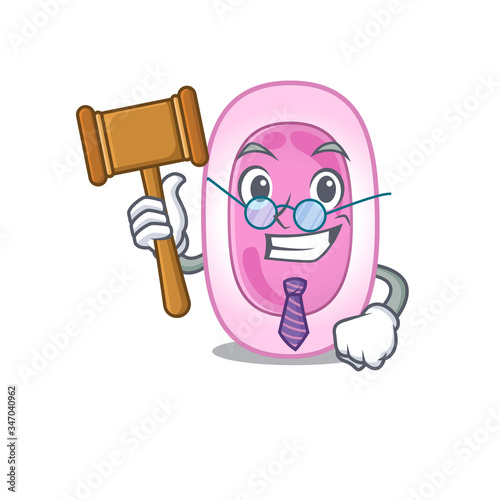A humble judge of bordetela pertussis cartoon character design wearing glasses