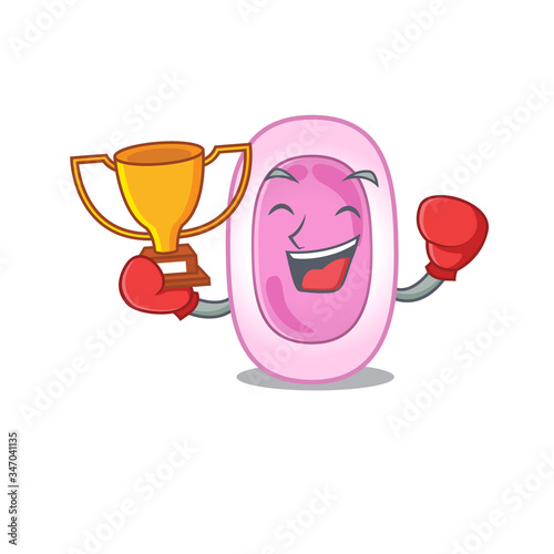 An elegant boxing winner of bordetela pertussis mascot design style