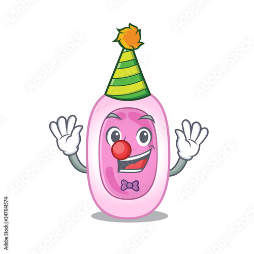 cartoon character design concept of cute clown bordetela pertussis
