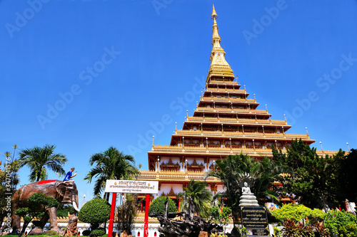 Phra Mahathat Kaen Nakorn at Wat Nong Waeng a royal temple in Khon Kaen Province, Thailand where the relics of Lord Buddha and important Buddhist scriptures are located photo