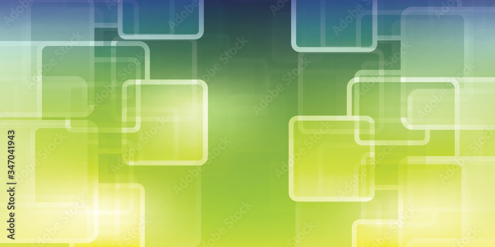 green abstract background with rounded rectangles with different transparency