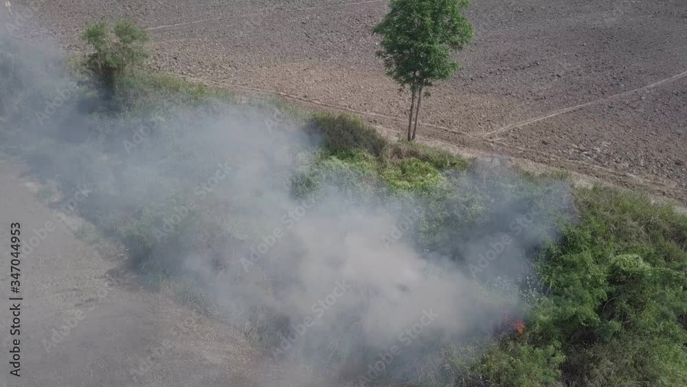Aerial shot. burning straw and sugar cane prepare for agriculture. Aerial shot. burning straw and sugar cane prepare for agriculture.