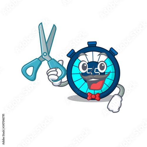 Sporty hourglass cartoon character design with barber