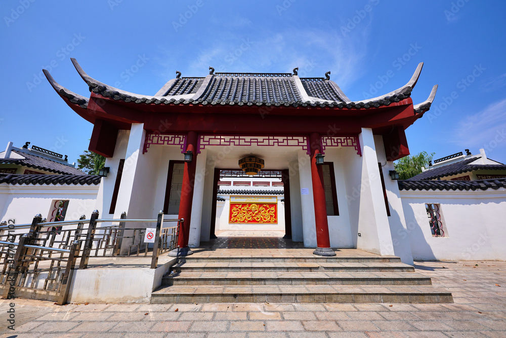 Naklejka premium Khon Kaen - Nanning, Thai - Chinese Cultural Centre a famous travel place located at Kaennakorn Lake in Mueang Khon Kaen, Thailand