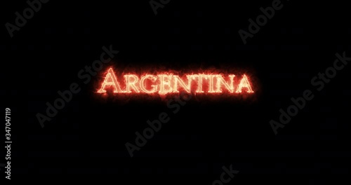 Argentina written with fire. Loop photo