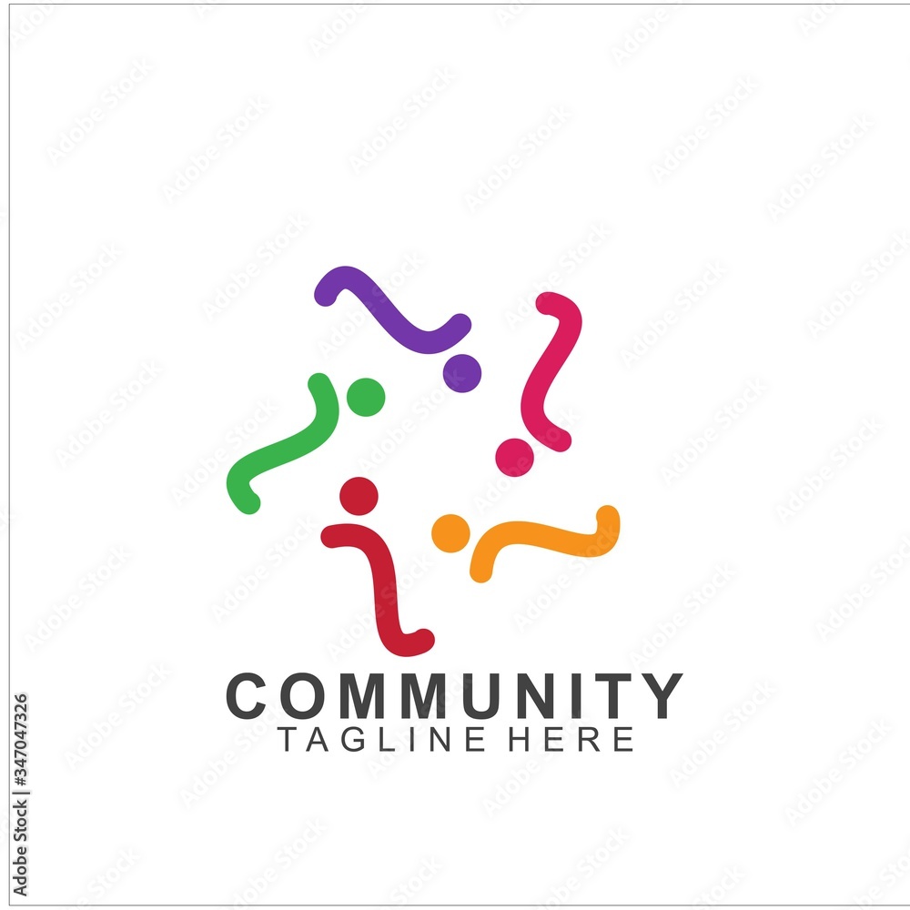 Team Work Logo Design. Social Network Family Friends icon Team Work Logo Design. Social Network Family Friends icon