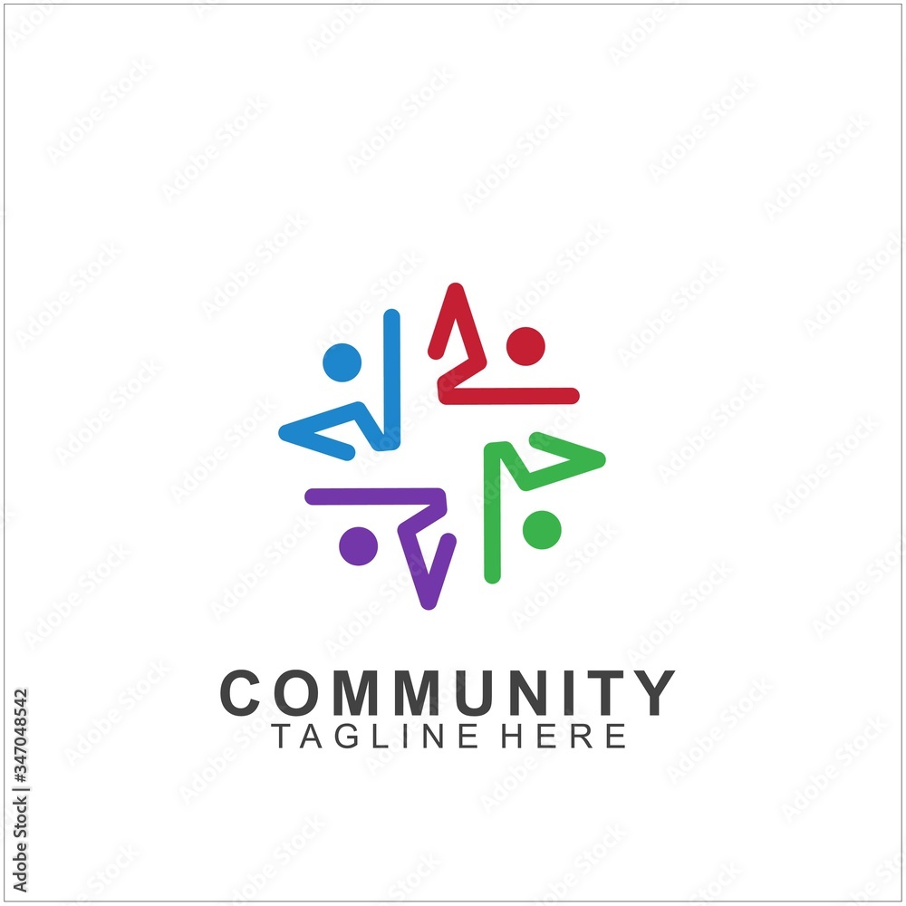 Team Work Logo Design. Social Network Family Friends icon Team Work Logo Design. Social Network Family Friends icon