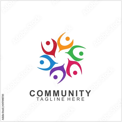 Team Work Logo Design. Social Network Family Friends icon