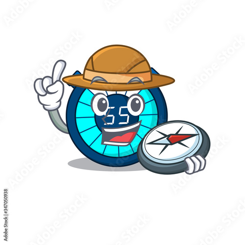 mascot design concept of hourglass explorer with a compass