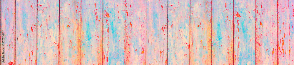 Obraz premium Panorama wood panel is pale sunset color.