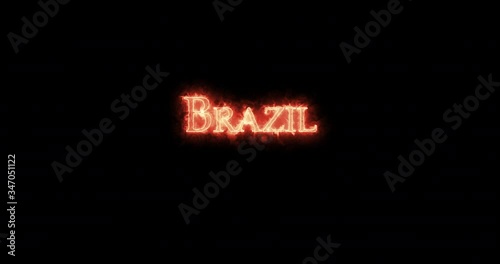 Brazil written with fire. Loop photo