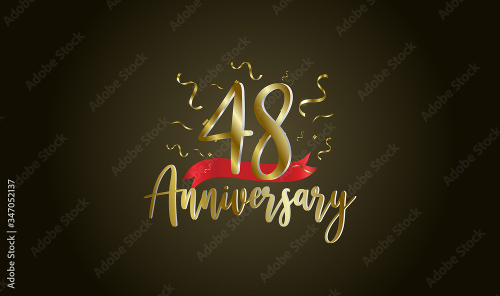 Anniversary celebration background. with the 48th number in gold and with the words golden anniversary celebration.