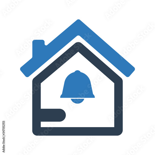 Home security alert icon, Alarm symbol photo