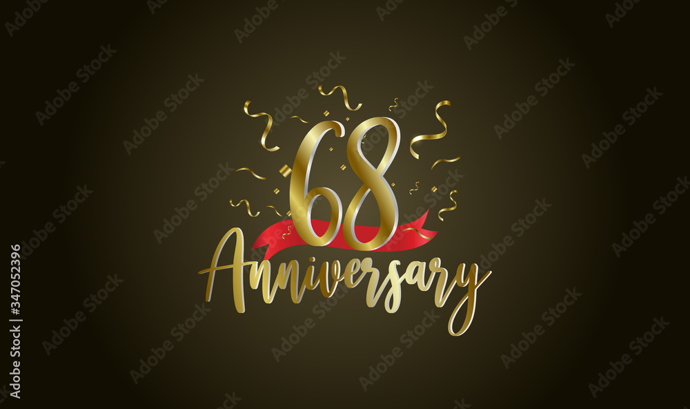 Anniversary celebration background. with the 68th number in gold and with the words golden anniversary celebration. Anniversary celebration background. with the 68th number in gold and with the words golden anniversary celebration.