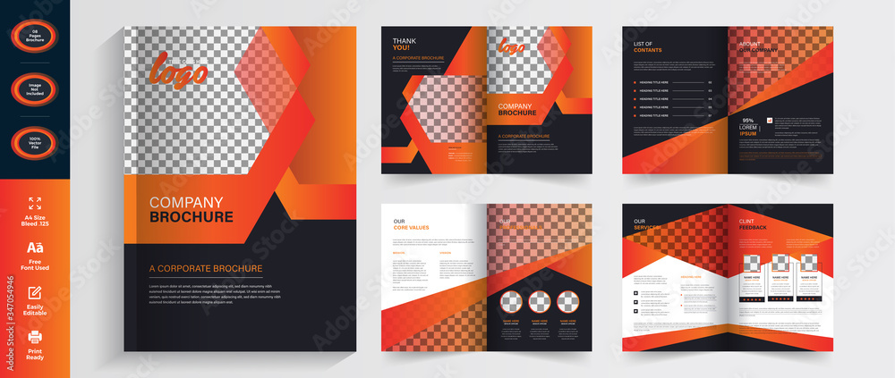 Business Brochure Magazine layout flyer template, with abstract premium vector magazine layout