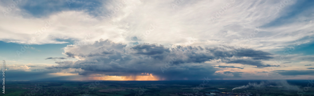 Aerial View of Storm Coming Clouds
