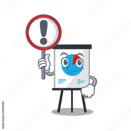 An icon of corona graph cartoon design style with a sign board