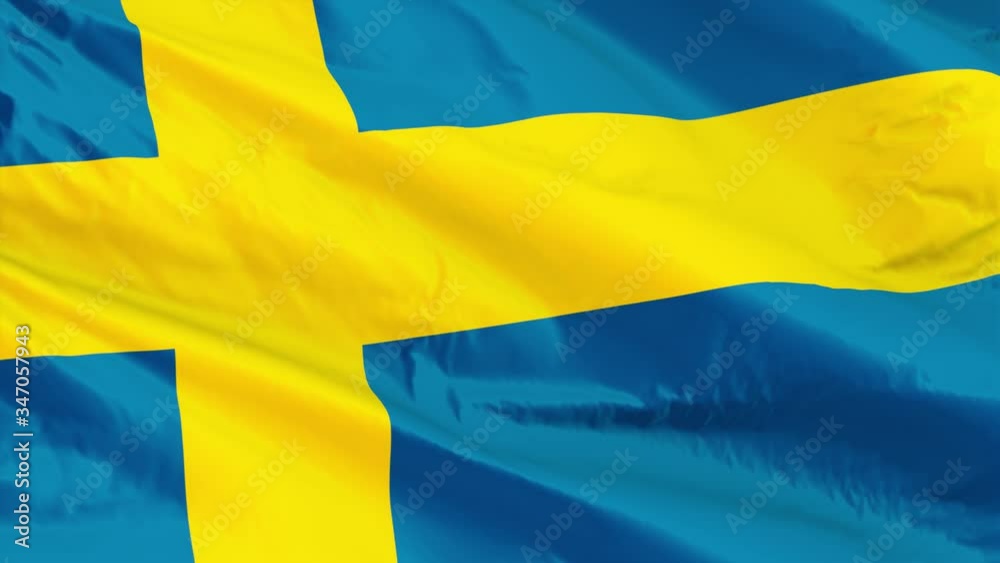 flag of sweden slowmotion 