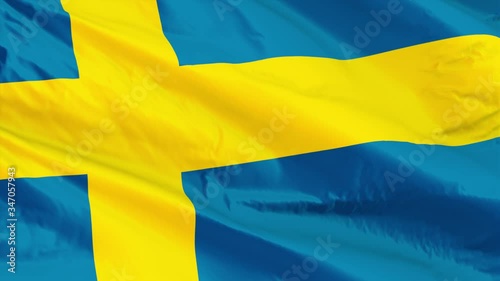 flag of sweden slowmotion 