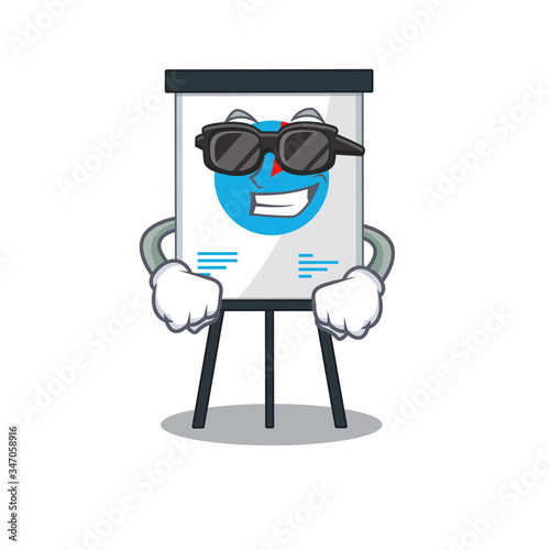 Cool corona graph cartoon character wearing expensive black glasses