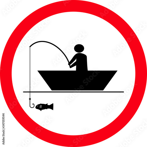 Fishing sign, symbol, Vector illustration