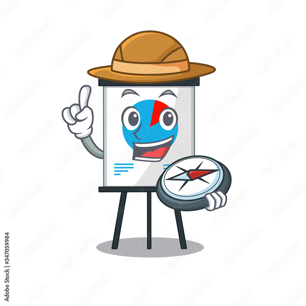 mascot design concept of corona graph explorer with a compass