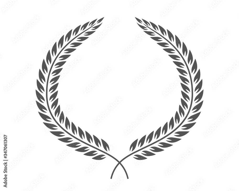 Template for the coat of arms of the branches of laurel. Vector illustration Template for the coat of arms of the branches of laurel. Vector illustration