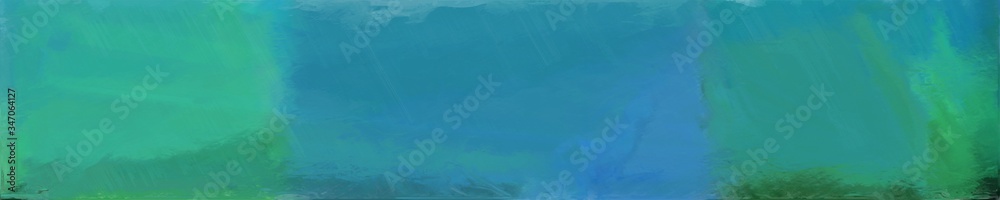 abstract long wide background with blue chill, dark slate gray and light sea green colors